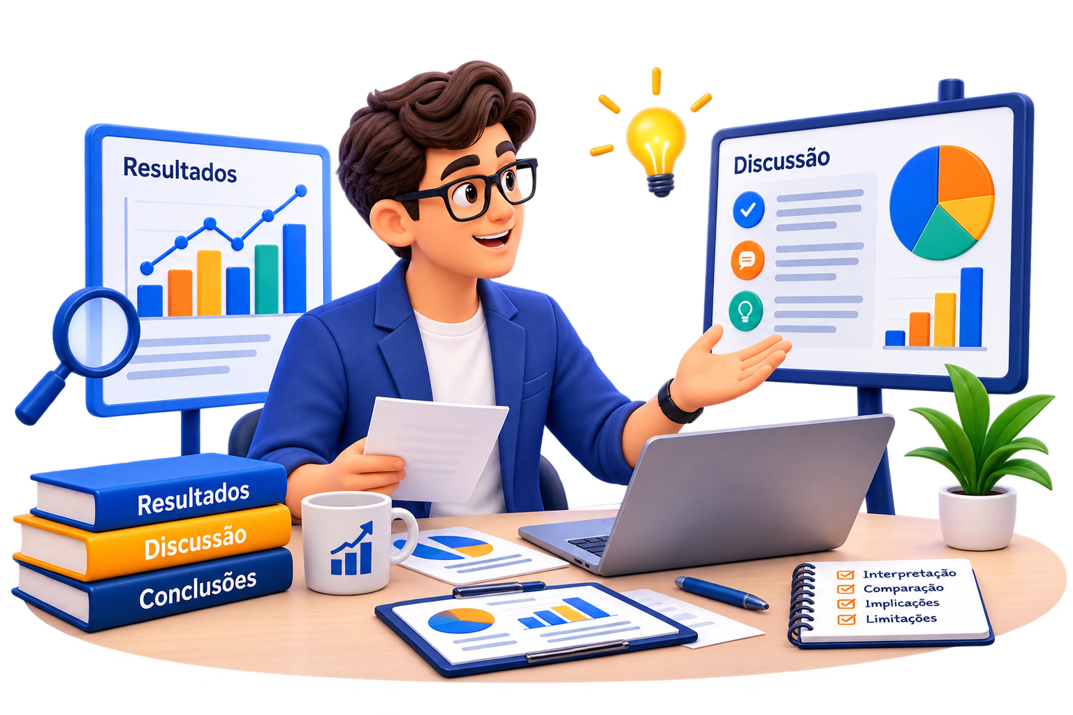 Ilustração representando os resultados e a discussão da pesquisa